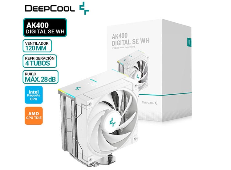 COOLER DE PROCESADOR DEEPCOOL AK400 DIGITAL SE WH - 1
