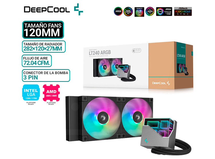 REFRIGERACION LIQUIDA DEEPCOOL LT240, ARGB - 1