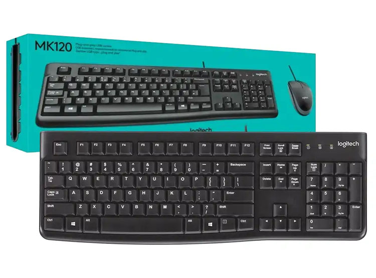TECLADO LOGITECH + MOUSE MK120 USB SP BLACK (PN 920-004428) - 1