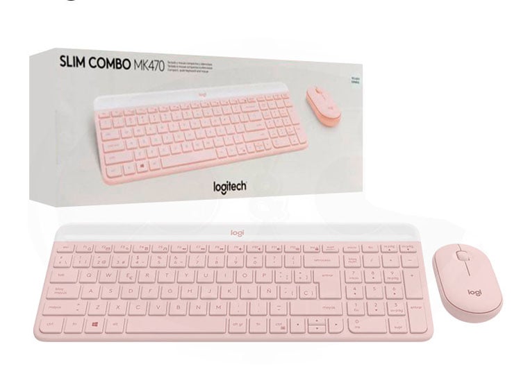 TECLADO LOGITECH + MOUSE MK470 WIRELESS SLIM USB ROSE - 2