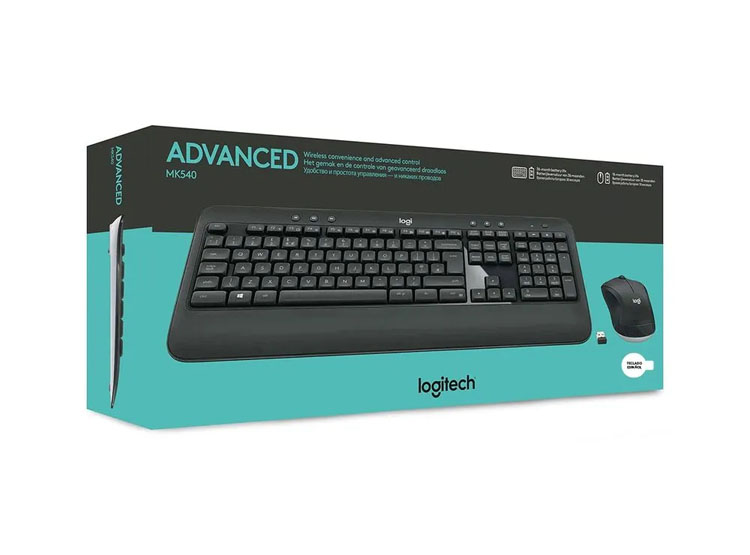 TECLADO LOGITECH + MOUSE MK540 WIRELESS USB SP BLACK - 3