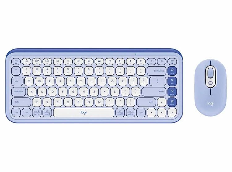 TECLADO LOGITECH + MOUSE POP ICON BLUETOOTH/WIRELESS SP / COPILOT/ LILAC (920-013054) - 1