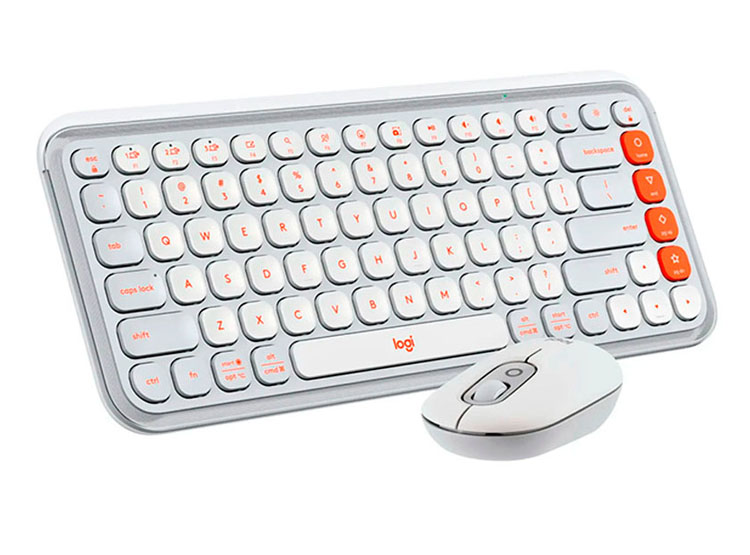 TECLADO LOGITECH + MOUSE POP ICON BLUETOOTH/WIRELESS SP / COPILOT/ WHITE - 1