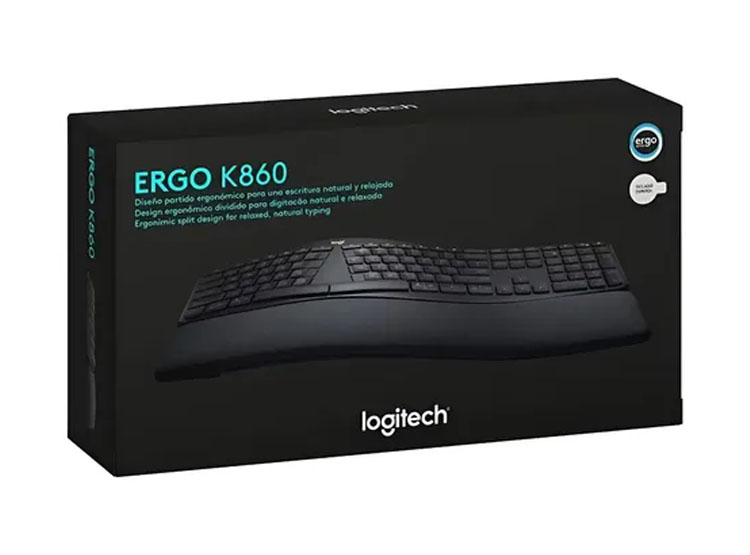 TECLADO LOGITECH ERGO K860 WIRELESS / BT SP BLACK (920-009845) - 2
