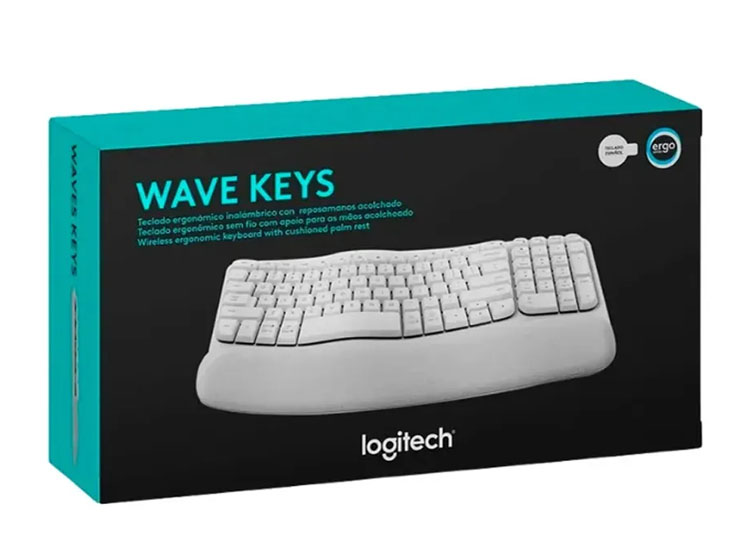 TECLADO LOGITECH ERGO WAVE WIRELESS BOLT/ BT/ SP WHITE (920-012279) - 2