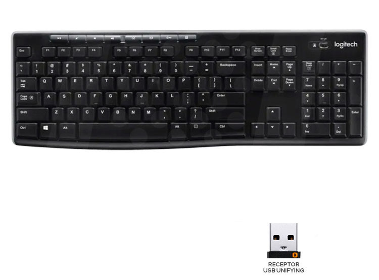 TECLADO LOGITECH K270 WIRELESS UNIFYING USB SP BLACK (920-004426) - 2