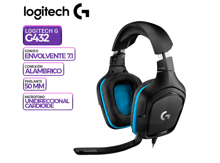 AUDIFONO C/MICROF. LOGITECH G432 7.1 USB BLACK (981-000769) - 1