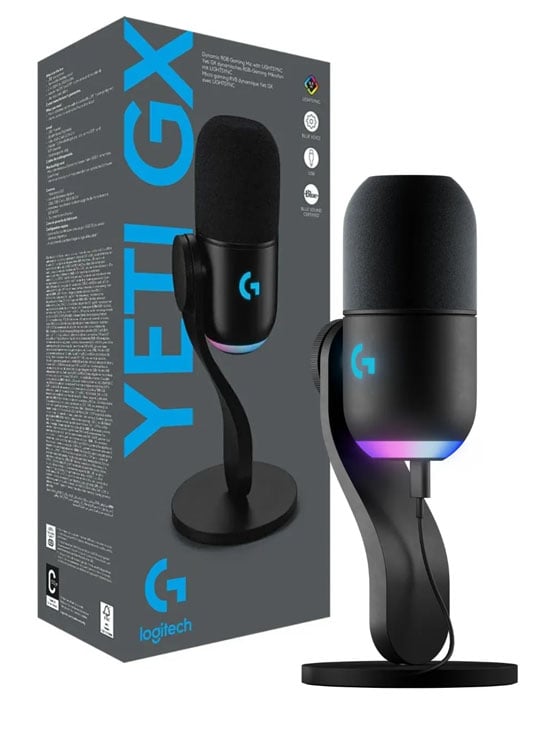 MICROFONO LOGITECH YETI GX SUPERCARDIOID USB P/STREAMING RGB LIGHTSYNC BLACK (988-000568) - 1
