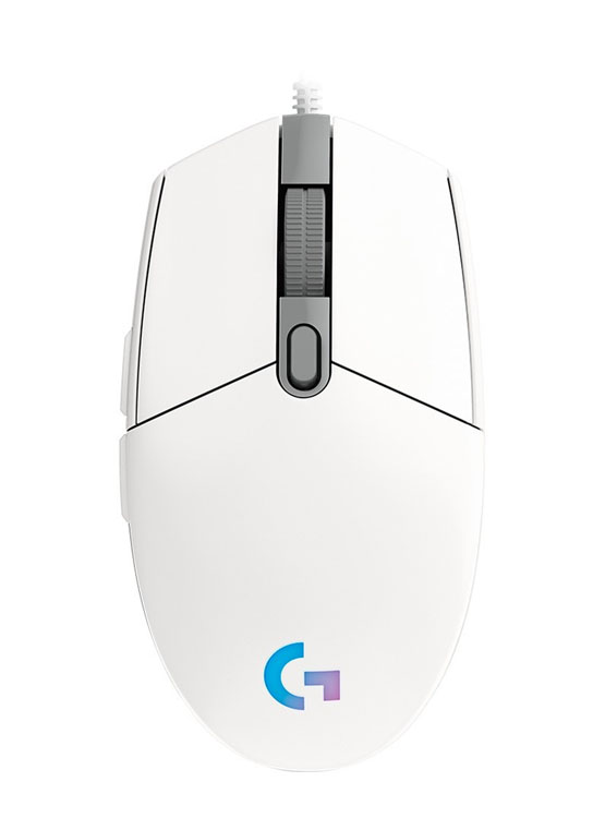 MOUSE LOGITECH G203 LIGHTSYNC OPTICAL 8000 DPI RGB WHITE (910-005791) - 2