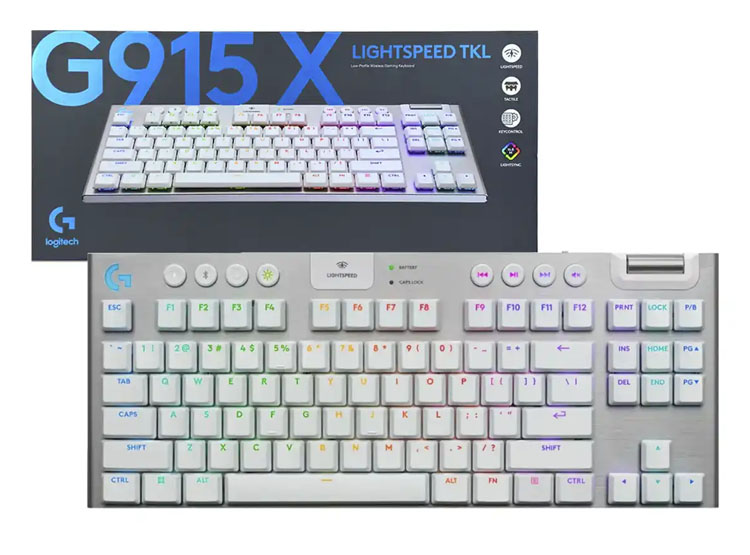 TECLADO LOGITECH G915 X TKL LIGHTSPEED/ BT LIGHTSYNC RGB / KEYCONTROL WHITE (920-012732) - 1