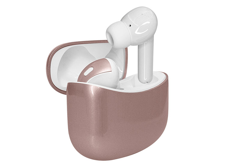 AUDÍFONOS TEROS TE-8074GR, BLUETOOTH, TWS, ROSA/DORADO - 3