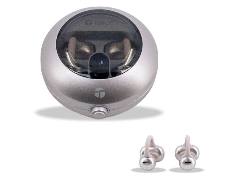 AUDÍFONOS INALÁMBRICOS TEROS TE-80712RS, BLUETOOTH, CARGA TIPO C, ROSE TITANIUM - 1