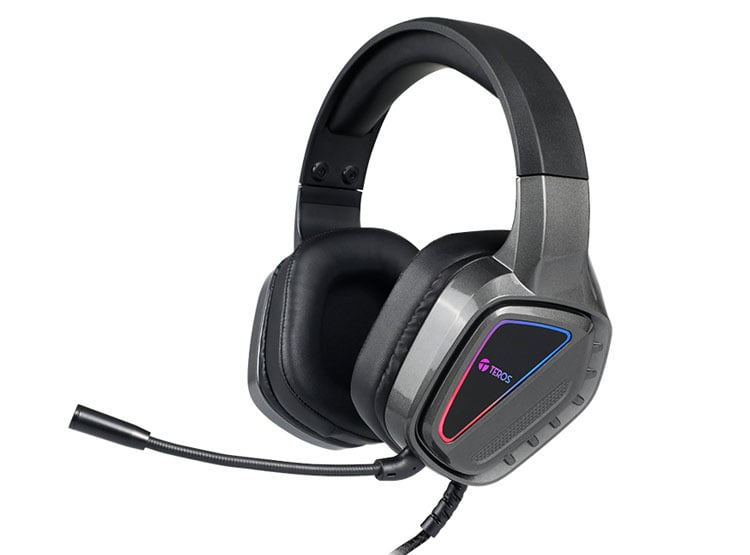 AURICULARES GAMING TEROS TE-8171N, ESTÉREO, MICRÓFONO, LUCES RGB - 2