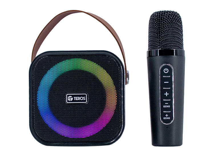 PARLANTE KARAOKE INALÁMBRICO TEROS TE-6013N, BT 5.4, 10W, USB, ILUMINACIÓN LED - 1