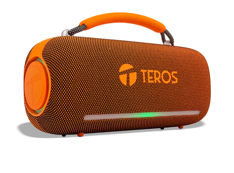 PARLANTE INALÁMBRICO TEROS VIBES VB-6049, 60W, BT 5.3, 4000 MAH, USB, LUCES LED, ORANGE - 1