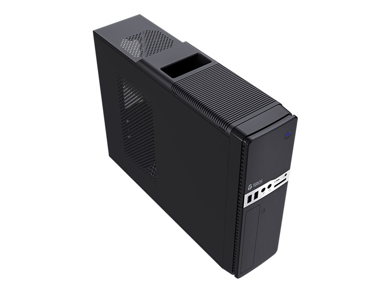 CASE TEROS TE-1032S, SLIM, 250 W, USB 3.2 / USB 2.0, AUDIO HD, DVD, NEGRO - 2