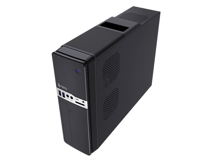 CASE TEROS TE-1032S, SLIM, 250 W, USB 3.2 / USB 2.0, AUDIO HD, DVD, NEGRO - 4
