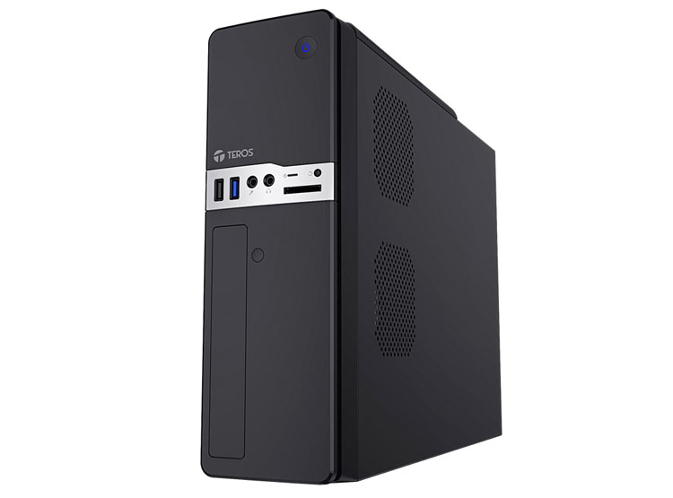 CASE TEROS TE-1032S, SLIM, 250 W, USB 3.2 / USB 2.0, AUDIO HD, DVD, NEGRO - 5