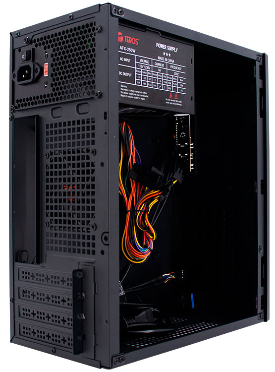 CASE TEROS TE-1033S, MINI TOWER ATX, 250 W, USB 3.0 / 2.0, AUDIO HD, NEGRO - 4