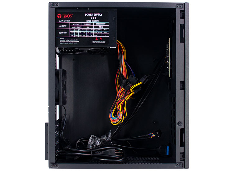 CASE TEROS TE-1035S, MINI TOWER ATX, 250 W, USB 3.0 / 2.0, AUDIO HD, NEGRO - 5