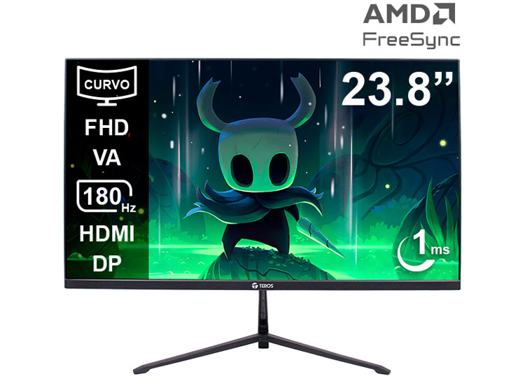 MONITOR CURVO GAMING TEROS TE-2476G 23.8' FHD VA 180HZ 1MS HDMI DP AUDIO OUT NEGRO - 1