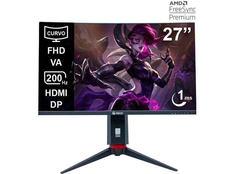 MONITOR CURVO GAMING TEROS TE-2788G, 27' FHD VA, 200 HZ, 1 MS,HDMI, DP, AUDIO OUT - 1