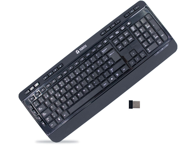 TECLADO INALÁMBRICO TEROS TE-4074CS, 2.4GHZ, USB, NEGRO - 1
