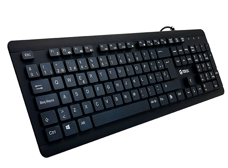 TECLADO LAVABLE TEROS TE-4065N, IPX7, USB, NEGRO - 1