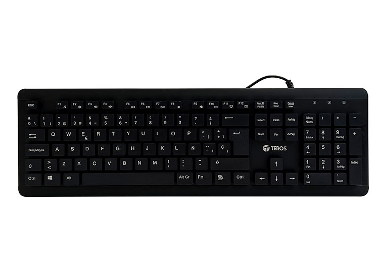 TECLADO LAVABLE TEROS TE-4065N, IPX7, USB, NEGRO - 2