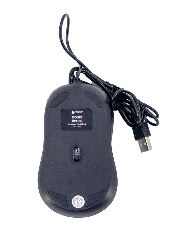 MOUSE ÓPTICO TEROS TE-1229S, USB, 4 BOTONES, NEGRO - 4