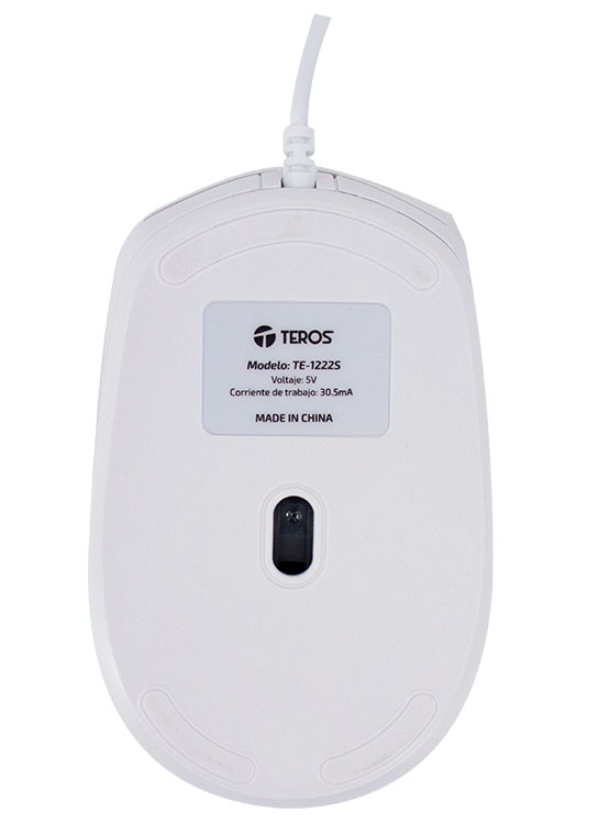 MOUSE ÓPTICO TEROS TE-1225S, 800-1200-1600 DPI, USB, 4 BOTONES, COLOR BLANCO - 4