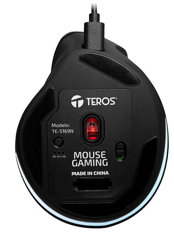MOUSE INALÁMBRICO TEROS TE-5169N, 2.4G+BLUETOOTH, 2400 DPI, USB, COLOR NEGRO - 4