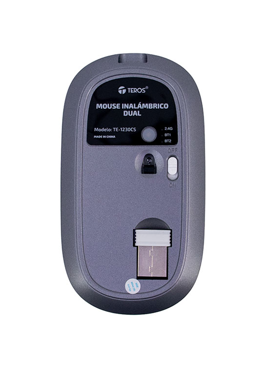 MOUSE INALÁMBRICO DUAL TEROS TE-1230CS, 3 BOTONES, 1200DPI - 2