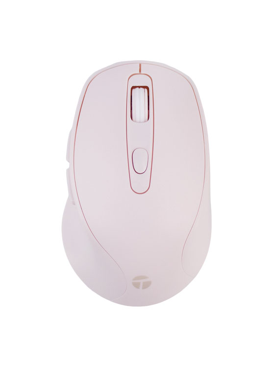 MOUSE INALÁMBRICO TEROS TE-1234S, 2.4GHZ, 6 BOTONES, USB, ROSADO - 1