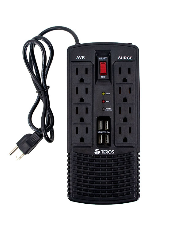 ESTABILIZADOR DE VOLTAJE TEROS TE-7180 AVR1200VA / 600W 184-276 VAC - 1