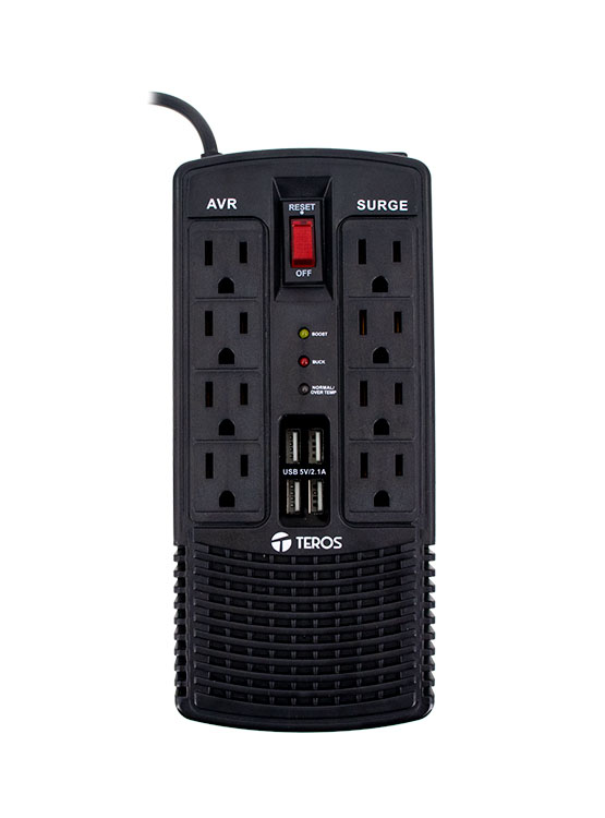 ESTABILIZADOR DE VOLTAJE TEROS TE-7180 AVR1200VA / 600W 184-276 VAC - 2