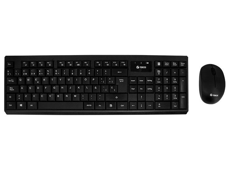 KIT TECLADO Y MOUSE TEROS TE-4071S, INALÁMBRICO, 2.4 GHZ, ACABADO ELEGANTE, NEGRO, ESPAÑOL - 1