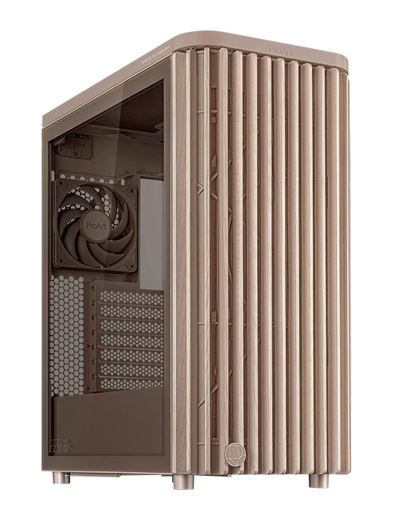CASE ASUS PROART PA401 WOOD EDITION BEIGE - TEMPERED GLASS PANEL - 1