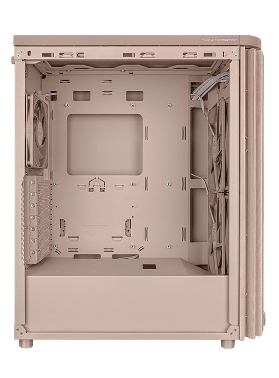 CASE ASUS PROART PA401 WOOD EDITION BEIGE - TEMPERED GLASS PANEL - 3