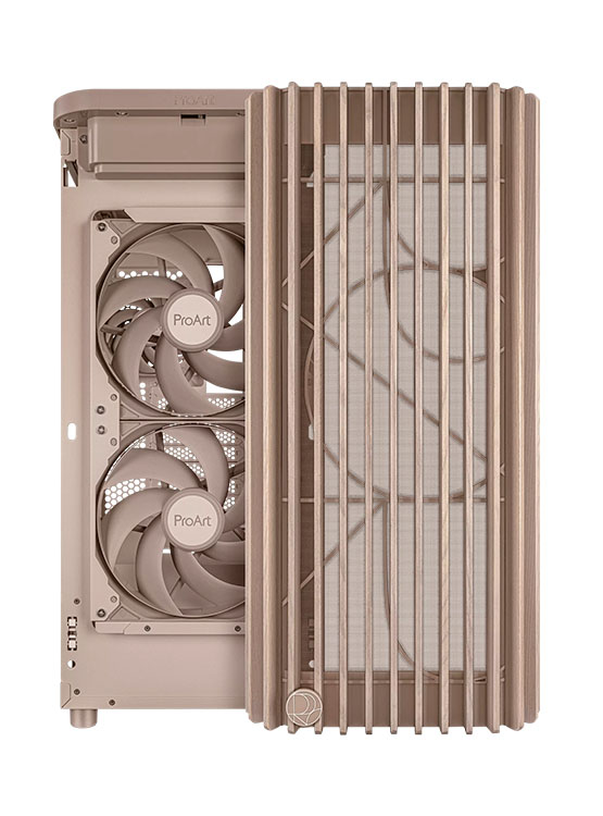 CASE ASUS PROART PA401 WOOD EDITION BEIGE - TEMPERED GLASS PANEL - 5