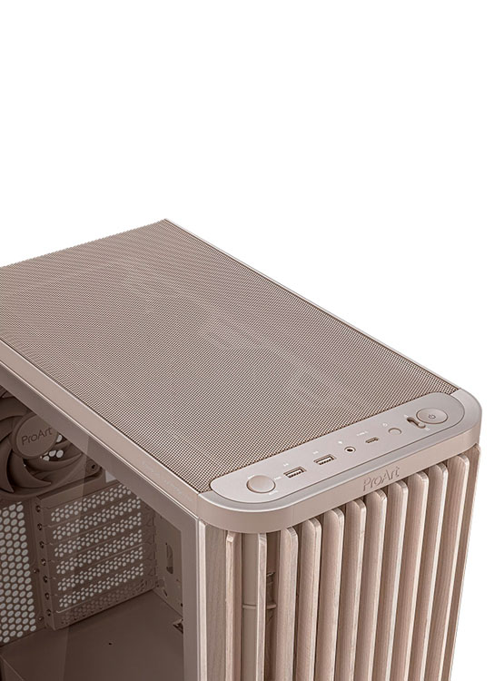 CASE ASUS PROART PA401 WOOD EDITION BEIGE - TEMPERED GLASS PANEL - 6