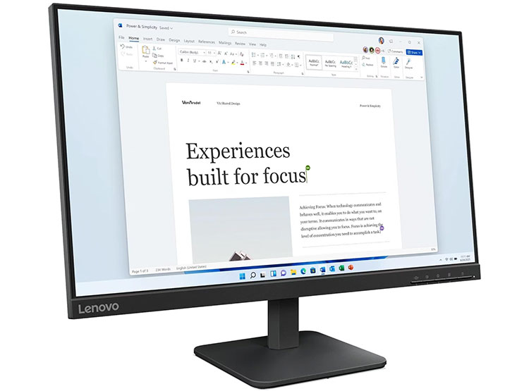 MONITOR PLANO LENOVO L24-4E,23.8' (1920 X 1080) WLED FHD IPS, HDMI, VGA - 1