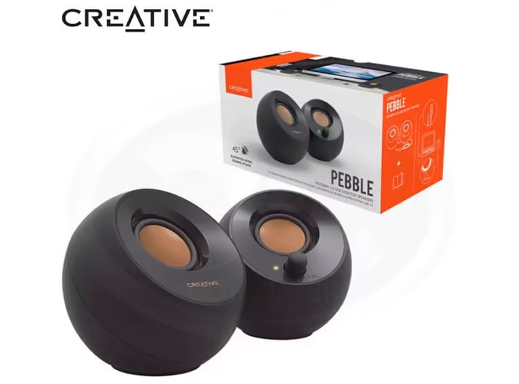 PARLANTE CREATIVE PEBBLE 2.0 4.4W 3.5MM USB-POWER BLACK (51MF1680AA000) - 1
