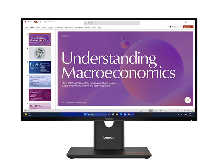 MONITOR LENOVO THINKVISION T24D-40, 23.8' 1920X1080 WLED IPS HDMI/DP/RJ-45/RAVEN BLACK - 1
