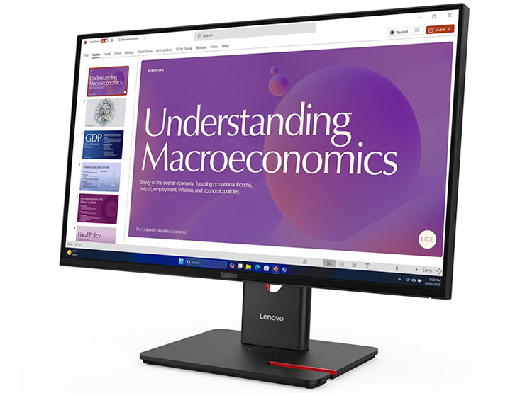 MONITOR LENOVO THINKVISION T24D-40, 23.8' 1920X1080 WLED IPS HDMI/DP/RJ-45/RAVEN BLACK - 2