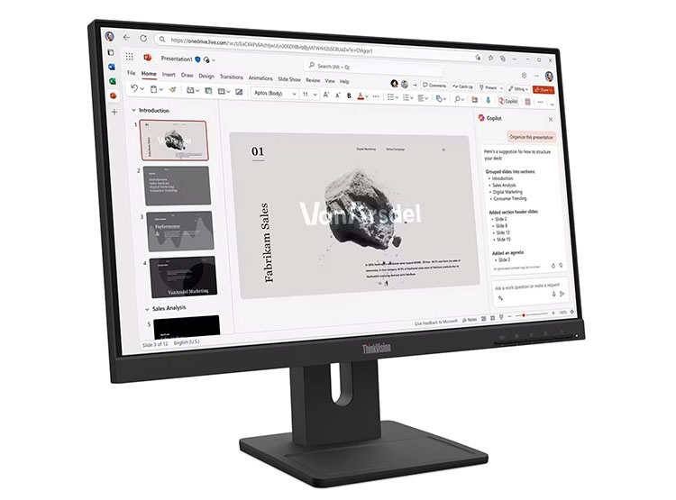 MONITOR LENOVO THINKVISION E22-40, 21.5' 1920X1080 WLED IPS, HDMI/DP/VGA COLOR RAVEN BLACK - 2
