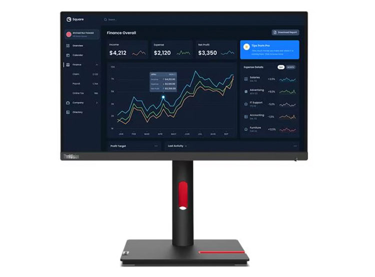 MONITOR LENOVO THINKVISION T22I-30, 21.5' 1920X1080 WLED IPS HDMI/DP/VGA COLOR RAVEN BLACK - 1