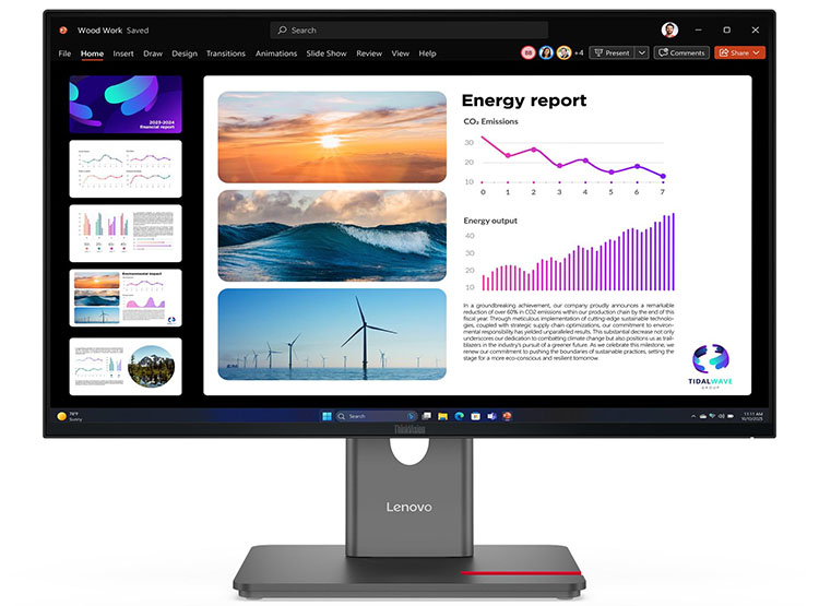 MONITOR PLANO LENOVO THINKVISION P24Q-40, 23.8' QHD / IPS / HDMI / DP / DP-OUT / USB-A / USB-B / USB-C - 1