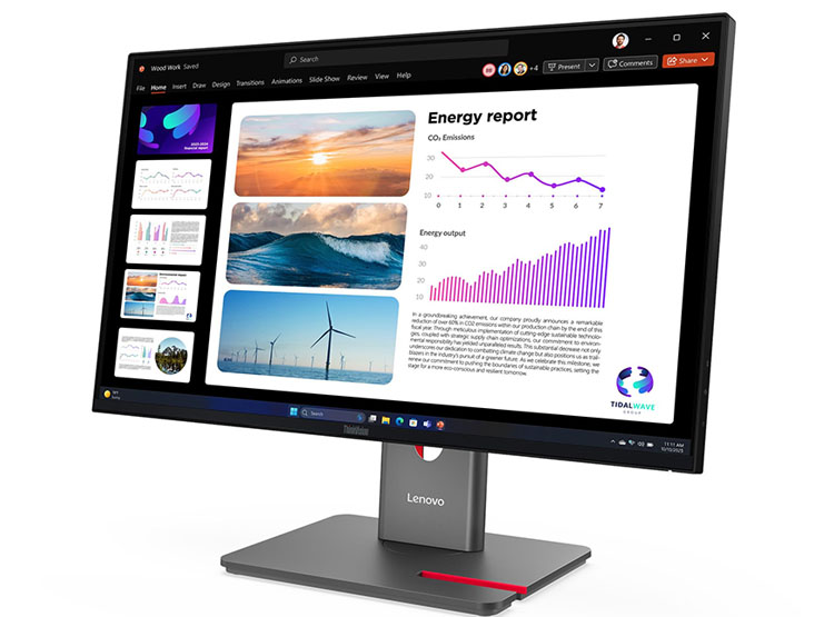 MONITOR PLANO LENOVO THINKVISION P24Q-40, 23.8' QHD / IPS / HDMI / DP / DP-OUT / USB-A / USB-B / USB-C - 2