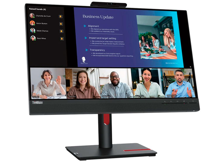 MONITOR LENOVO THINKVISION T24V-30, 23.8' 1920X1080 WLED IPS HDMI/DP/VGA COLOR RAVEN BLACK - 1